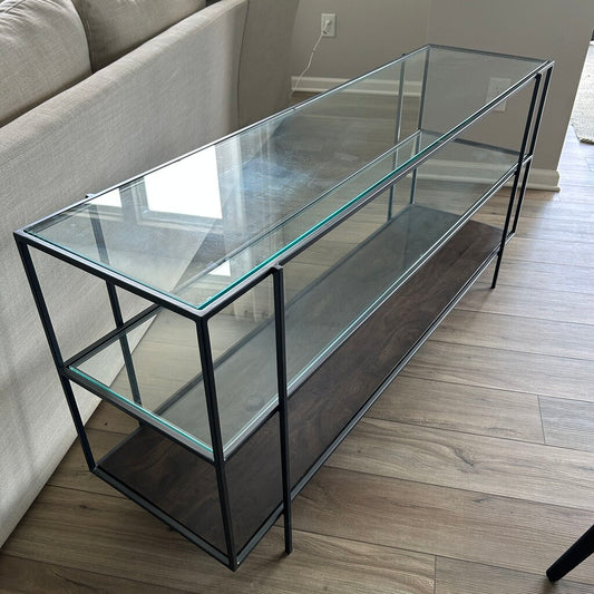 Four Hands Metal, Wood & Glass Sofa Table