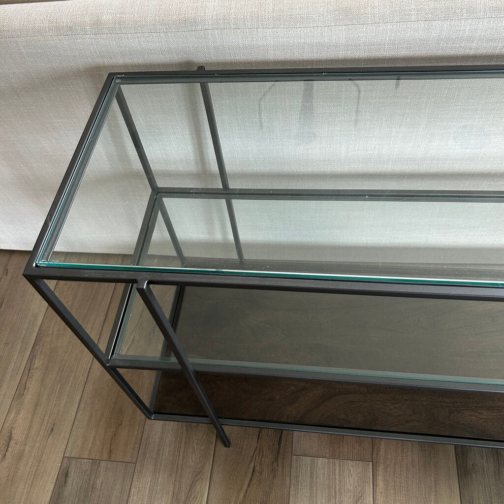 Four Hands Metal, Wood & Glass Sofa Table