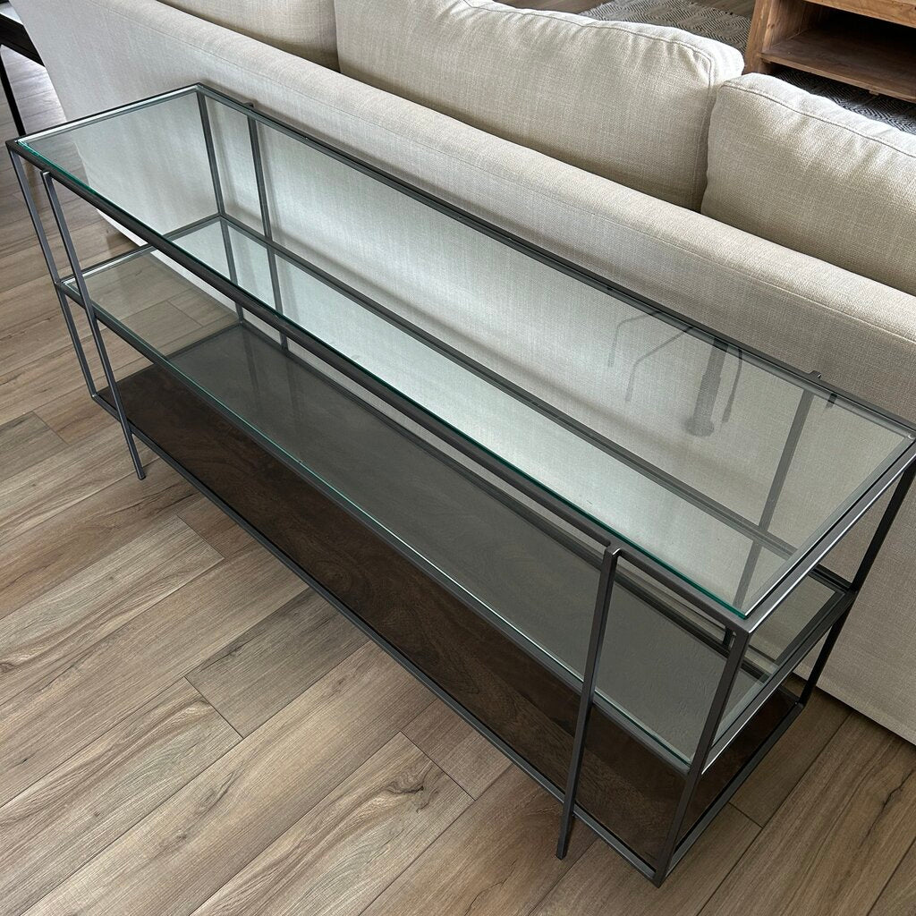 Four Hands Metal, Wood & Glass Sofa Table