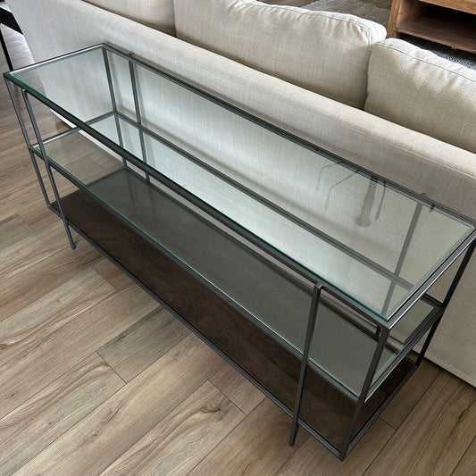 Four Hands Metal, Wood & Glass Sofa Table