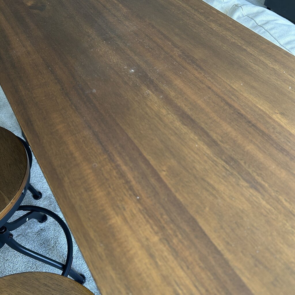 Wood and Metal Table & 3 Stools