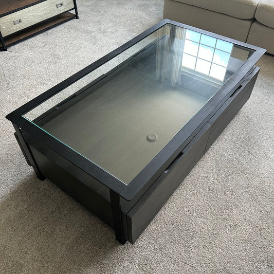 Four Hands Coffee Table w Glass Top AS IS