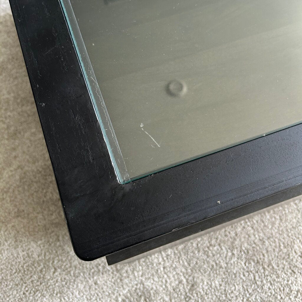 Four Hands Coffee Table w Glass Top AS IS
