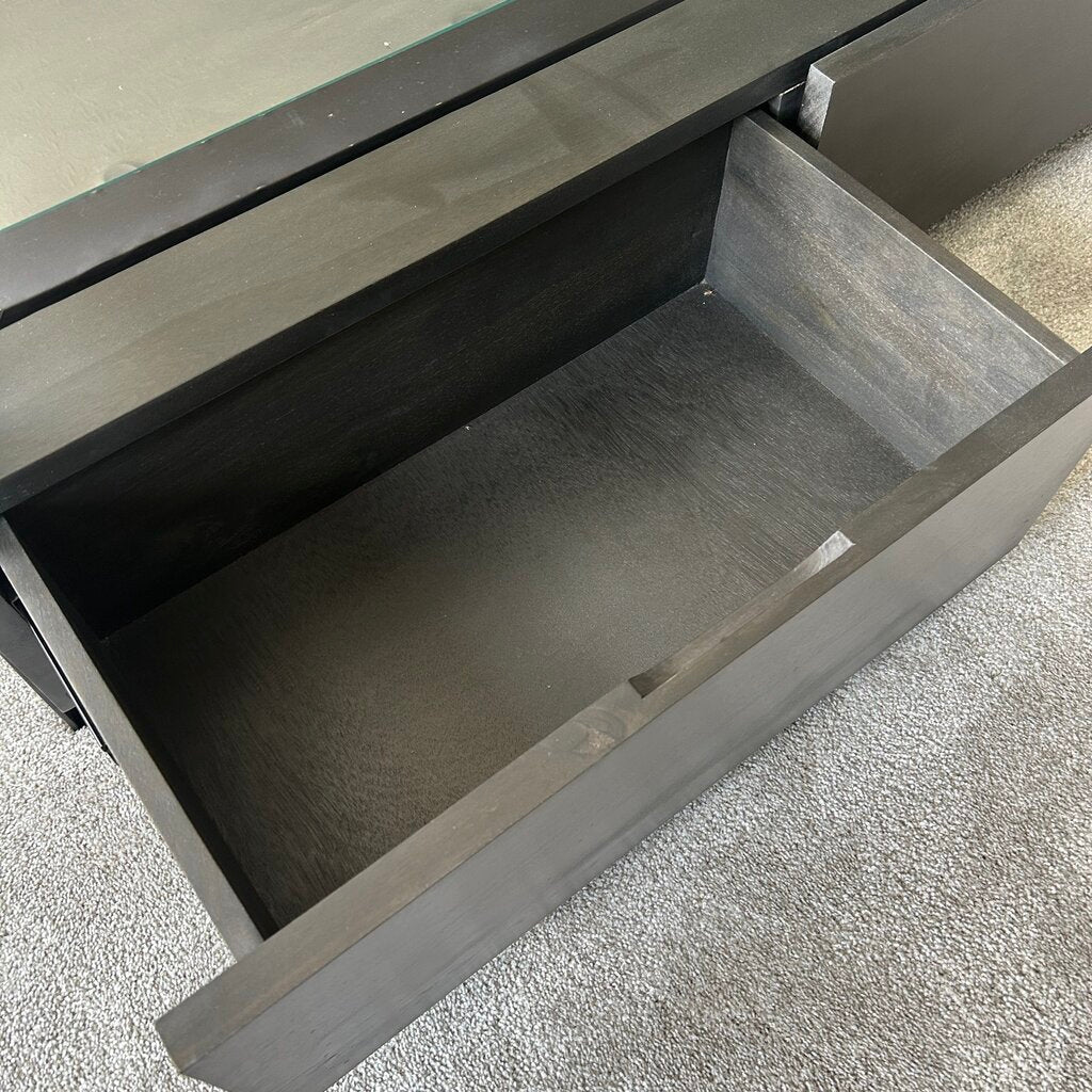 Four Hands Coffee Table w Glass Top AS IS