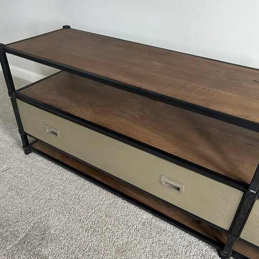 Media Stand with Textured Drawers