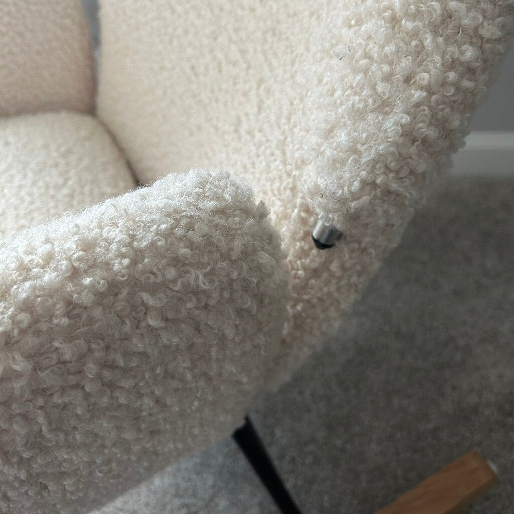 Fuzzy Upholstered Rocker AS IS