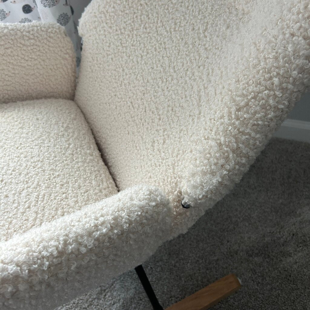 Fuzzy Upholstered Rocker AS IS
