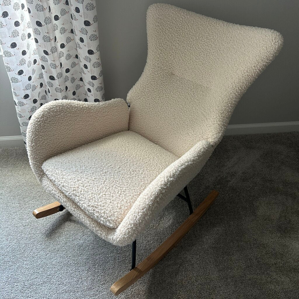 Fuzzy Upholstered Rocker AS IS