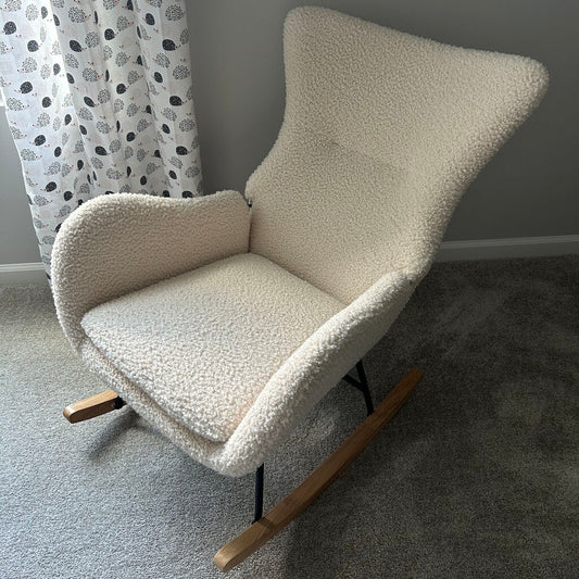 Fuzzy Upholstered Rocker AS IS