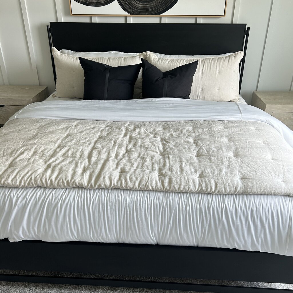 Four Hands King Bed, Mattress & Bedding