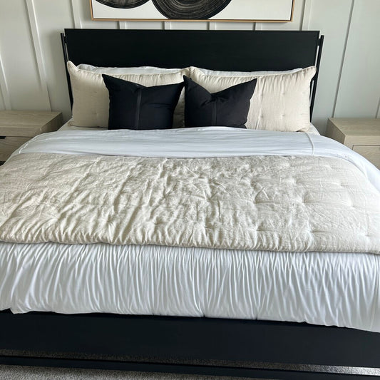 Four Hands King Bed, Mattress & Bedding