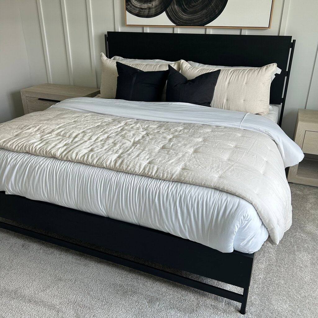 Four Hands King Bed, Mattress & Bedding