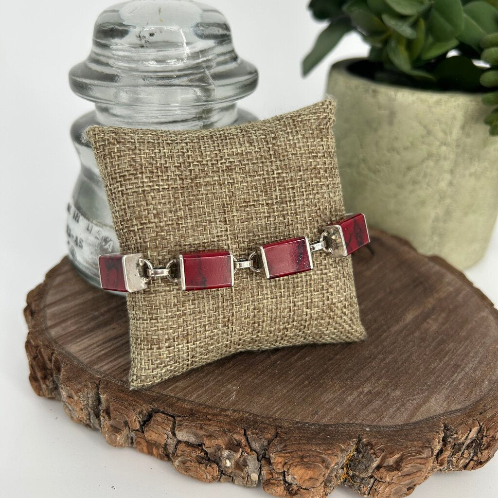 Sterling Stone Link Bracelet