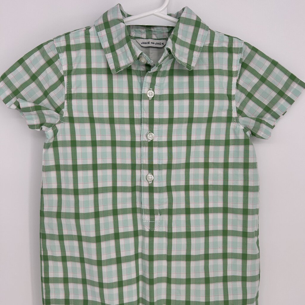 Janie and Jack Checked Onesie Short