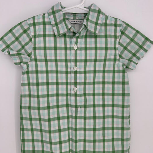 Janie and Jack Checked Onesie Short