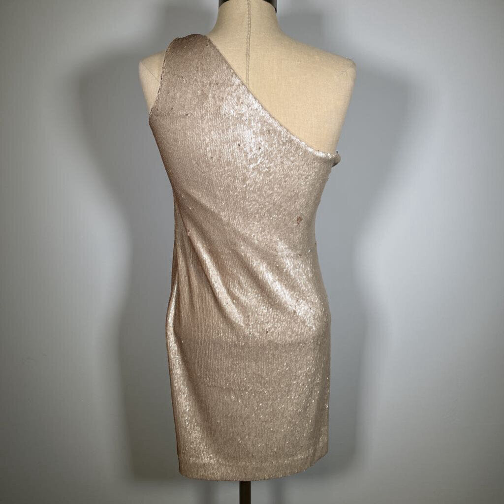 Halston One Shoulder Sequin Dress