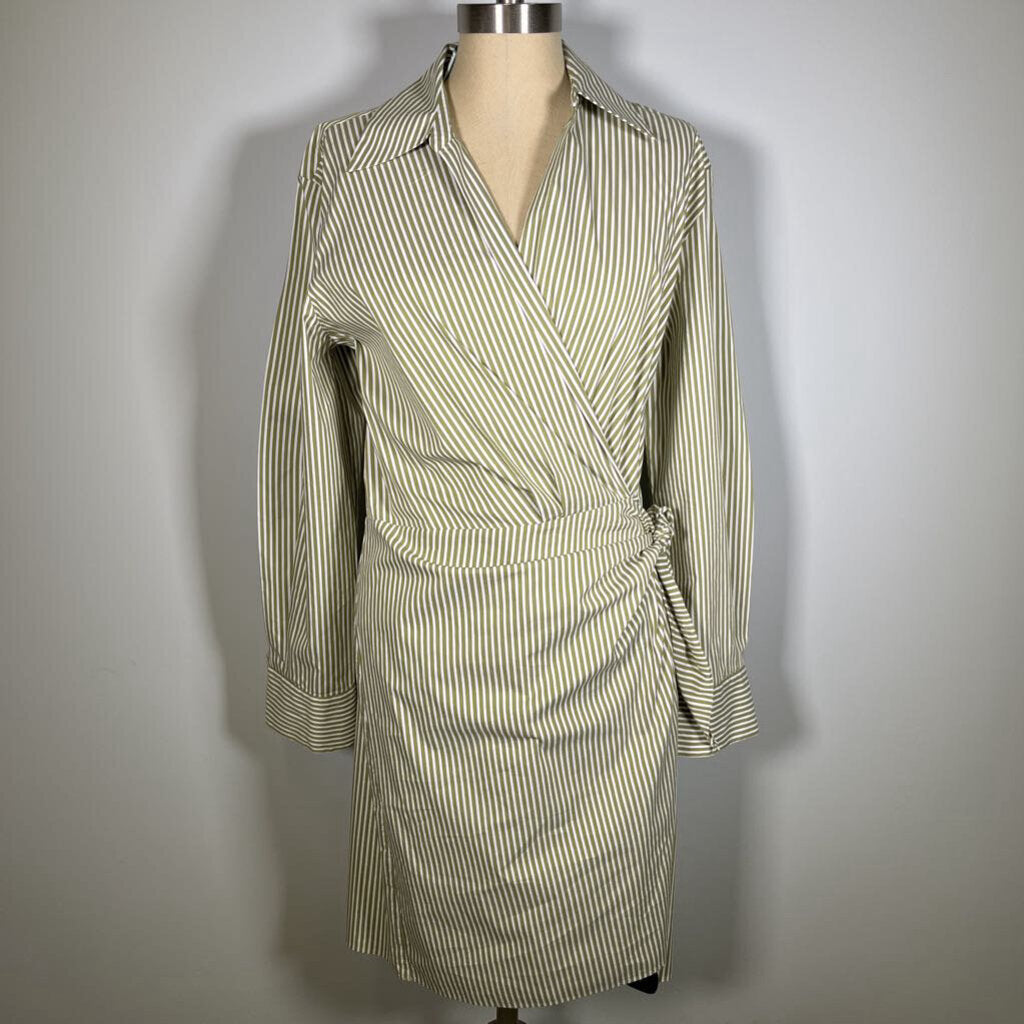 Vince L/s Stripe Wrap Dress