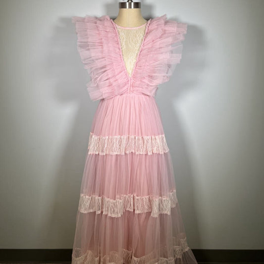 Lace & Beads Sheer Layered Dress