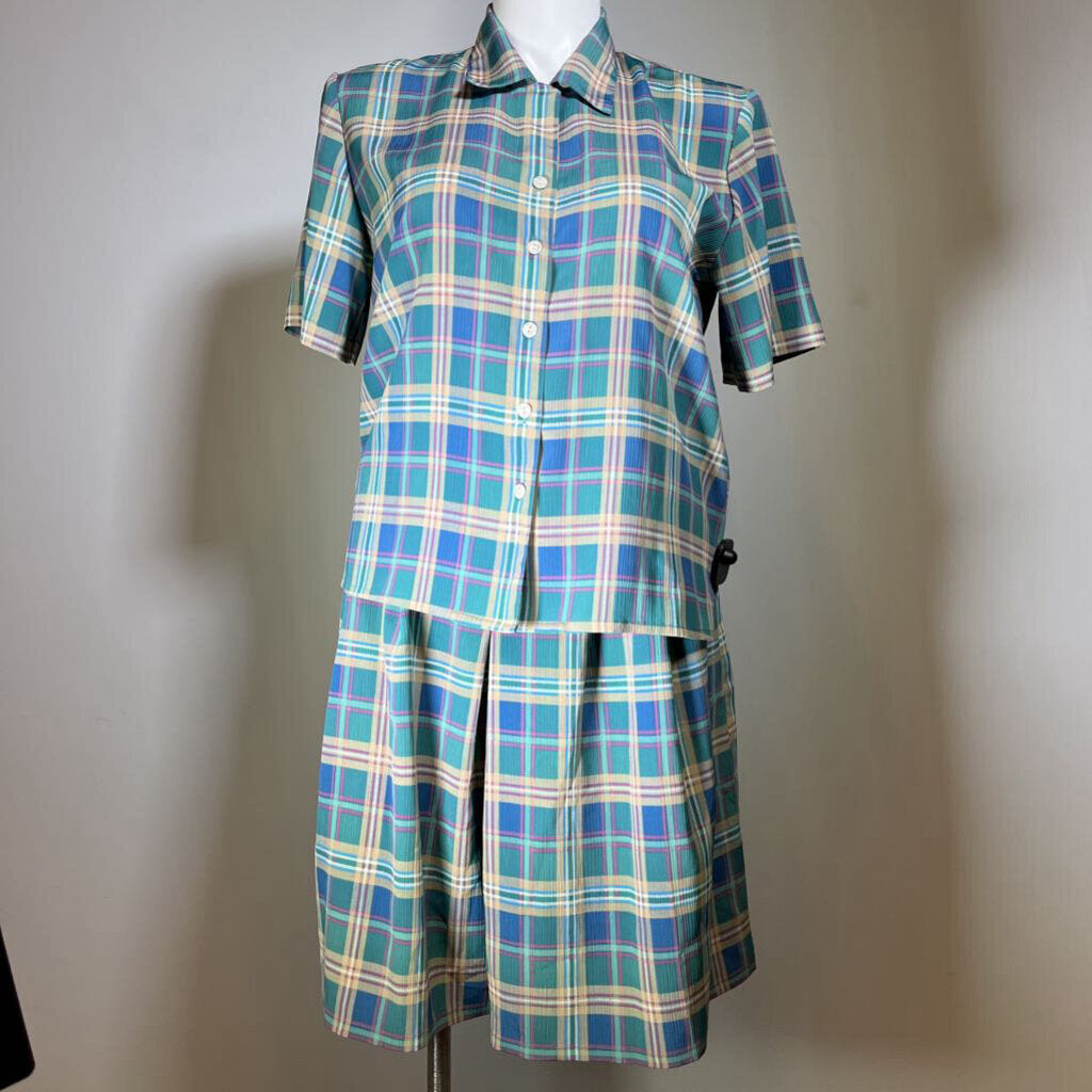 TanJay 2pc Plaid Short Set