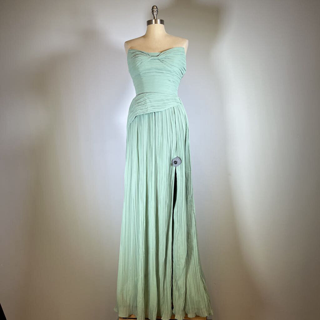 Azazie Strapless Pleated Dress