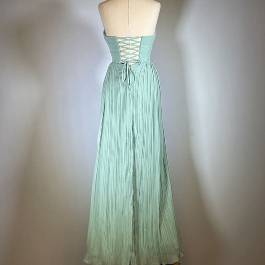 Azazie Strapless Pleated Dress