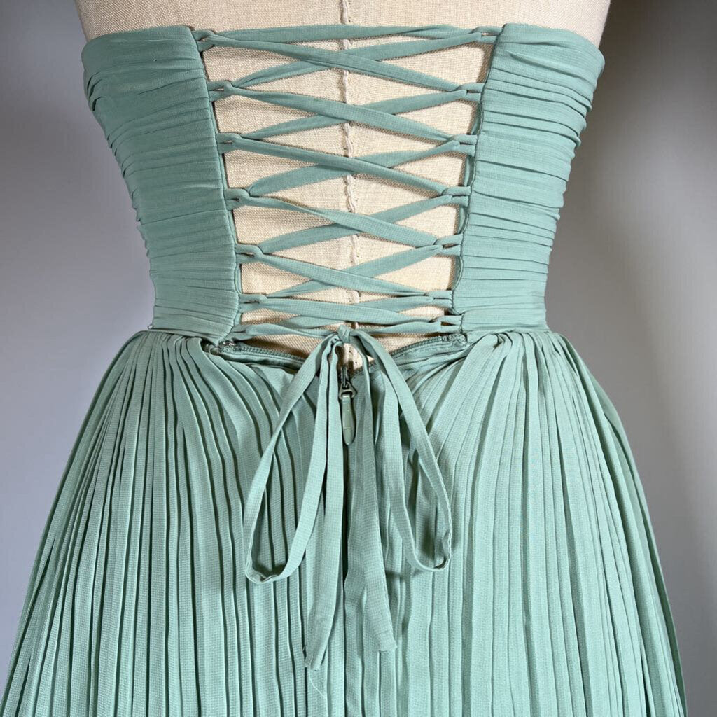 Azazie Strapless Pleated Dress