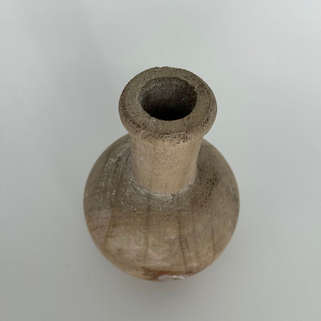 Wood Bulbous Vase