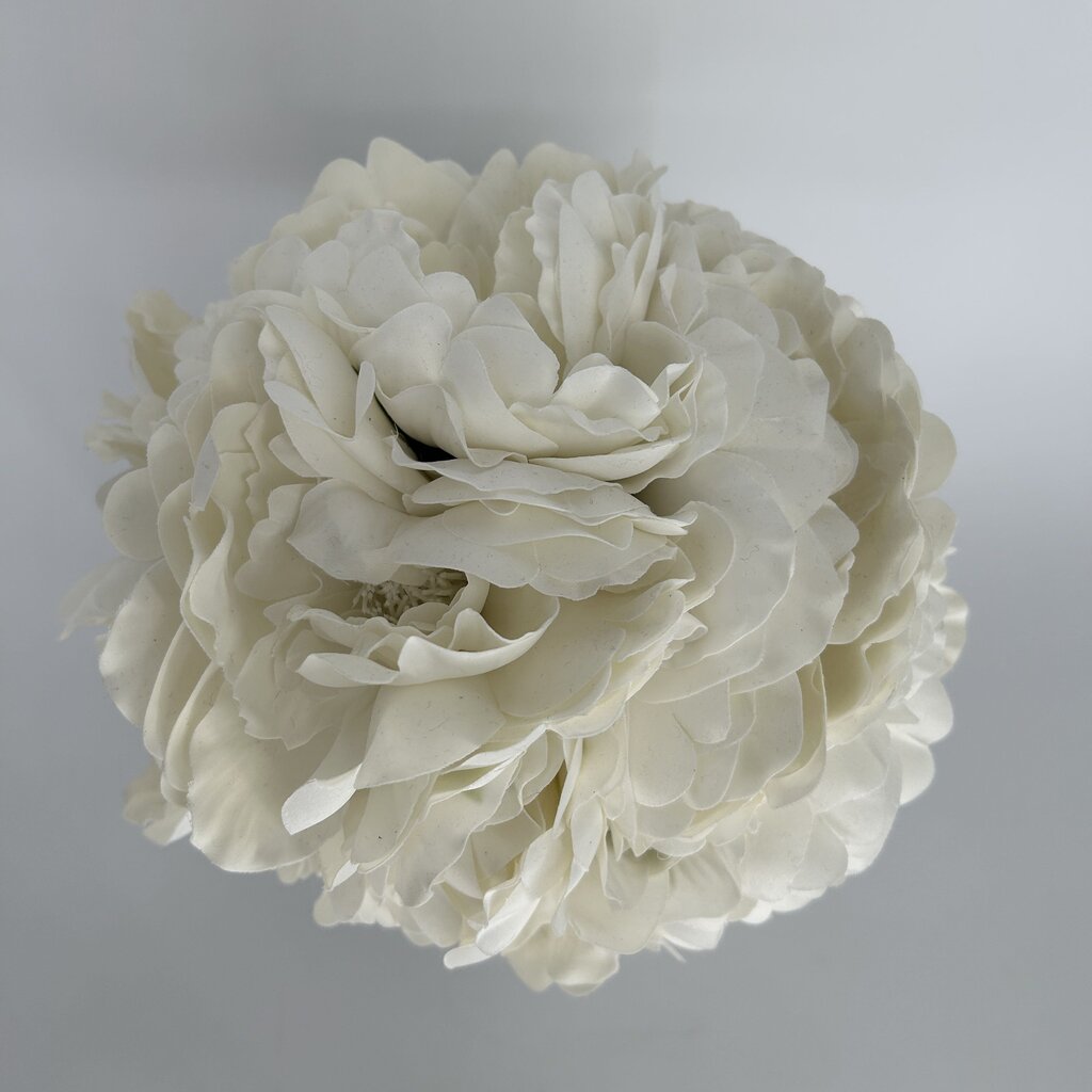 Faux Hydrangeas in Striped Vase