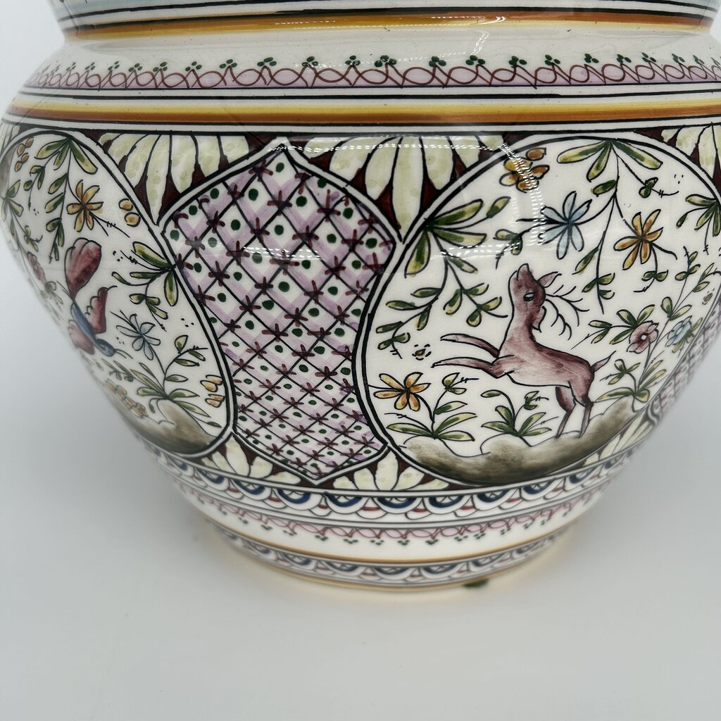 Floral Bird Motif Pot
