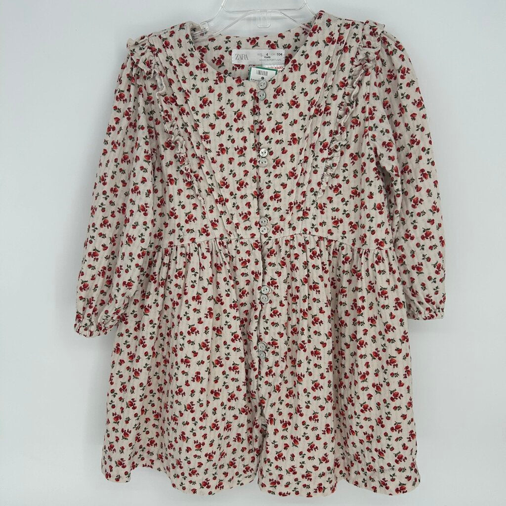 Zara L/s Floral Dress