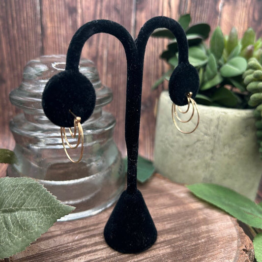 14k Tri Hoop Earrings