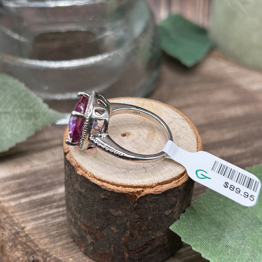 Sterling Gem & Diamond Ring