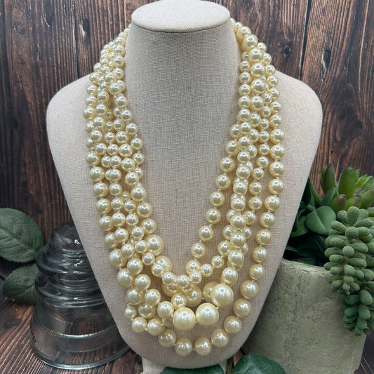 J Crew Multi Strand Pearl Necklace