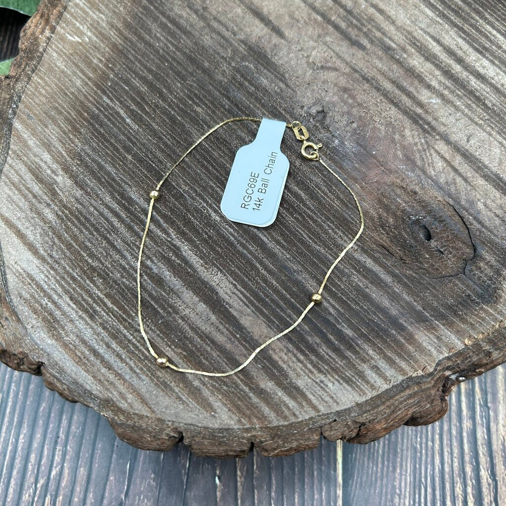 14k Ball Chain Brclt