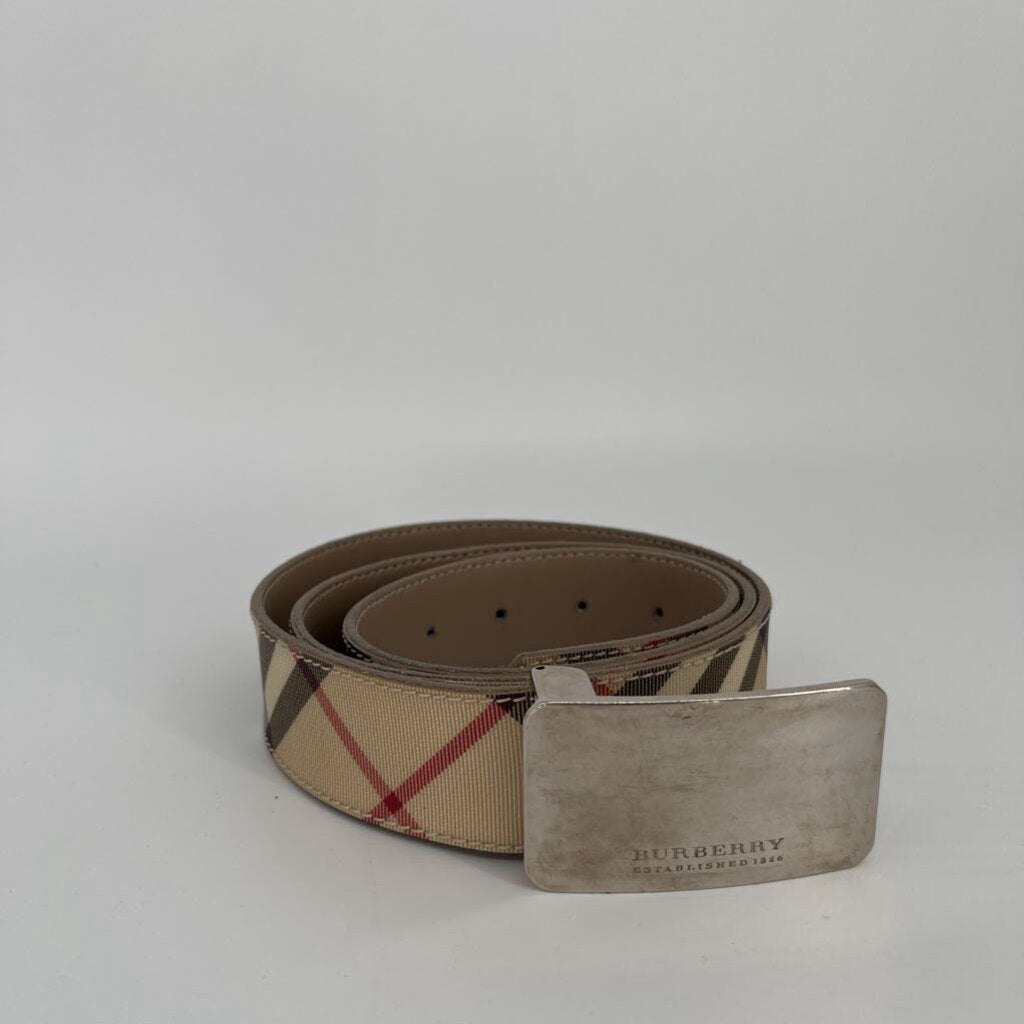 Burberry Plaid Belt w Buckle
