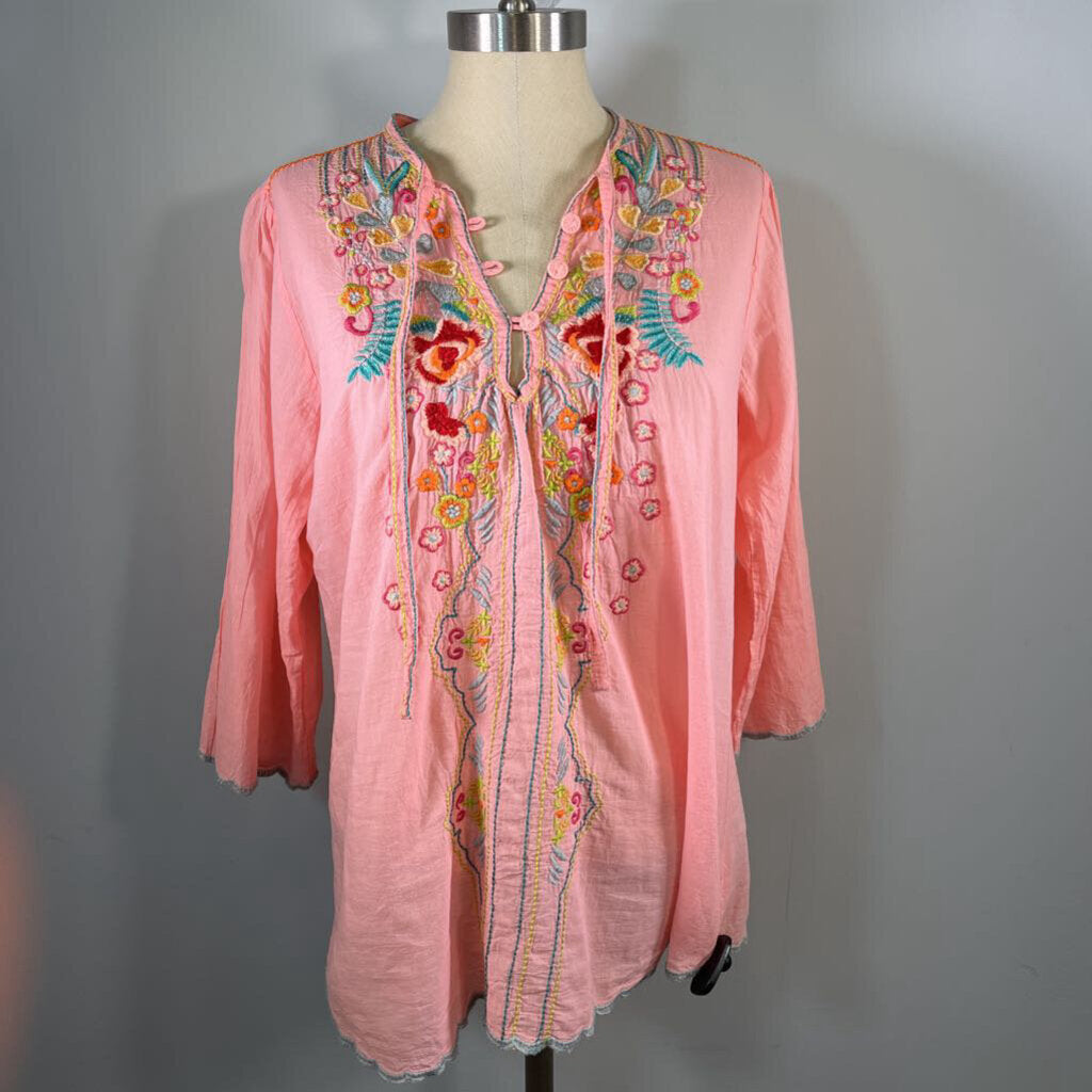 Johnny Was L/s Embroidered Shirt