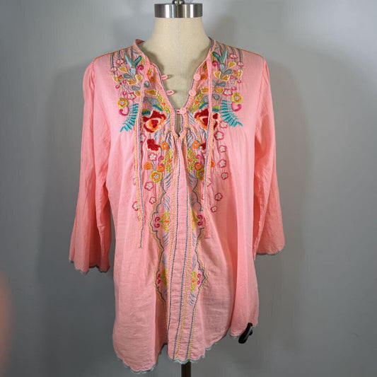 Johnny Was L/s Embroidered Shirt