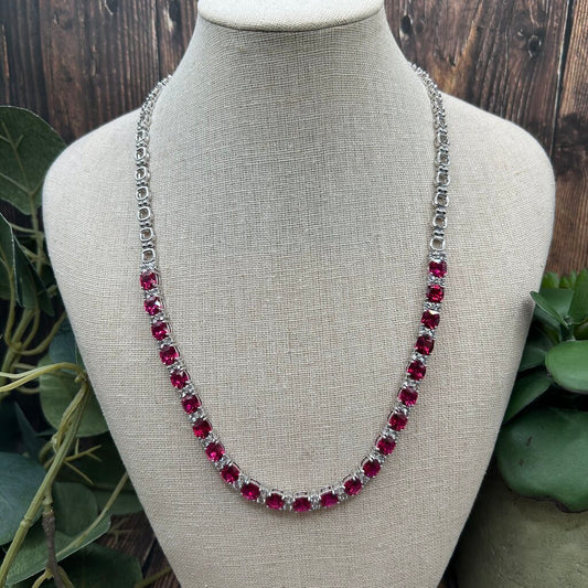 Zales Sterling Gem Tennis Necklace
