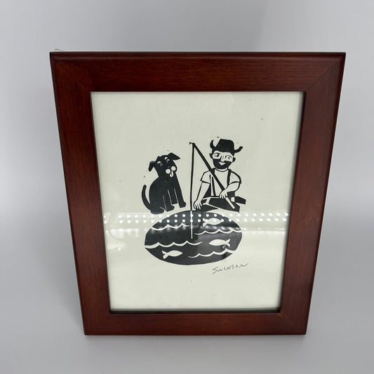 Lithographic Fisherman Print