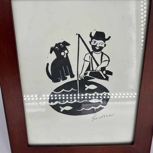 Lithographic Fisherman Print