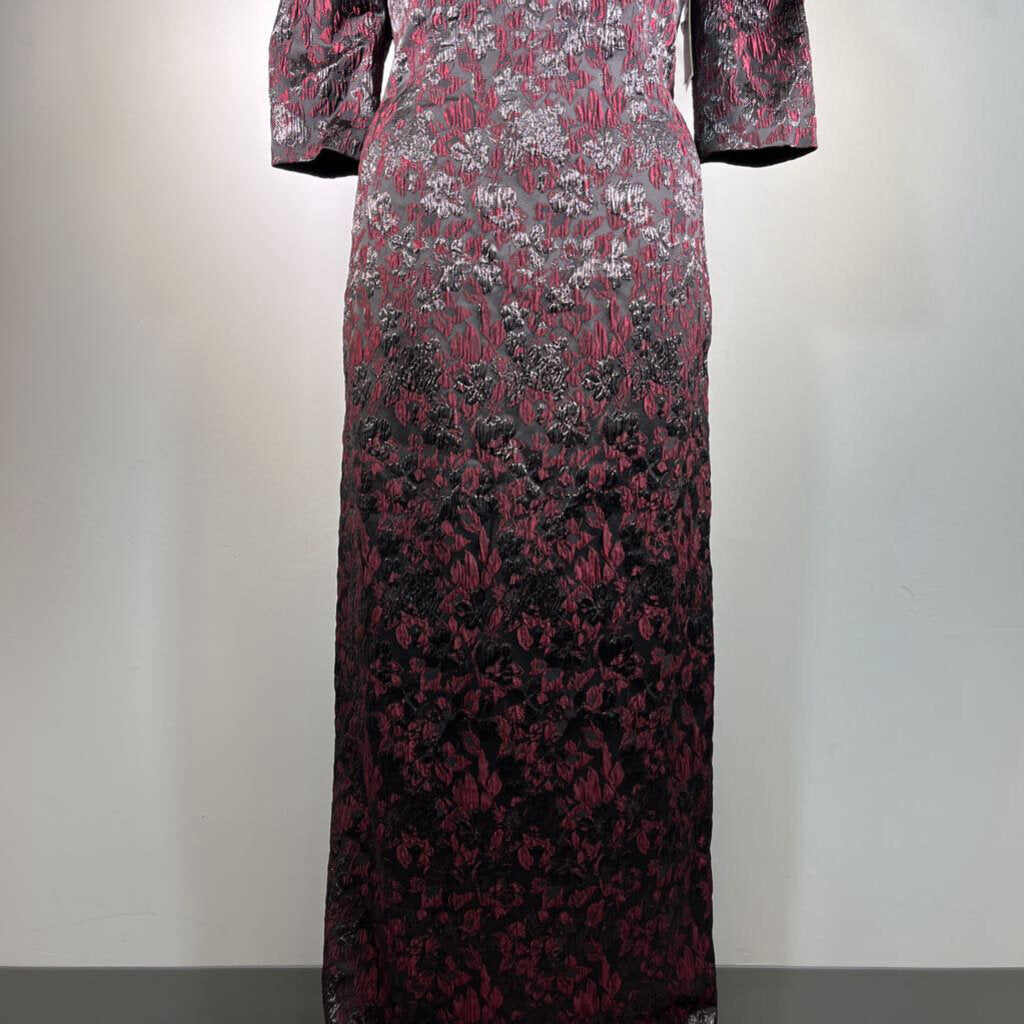 Teri Jon Feather Neckline Dress