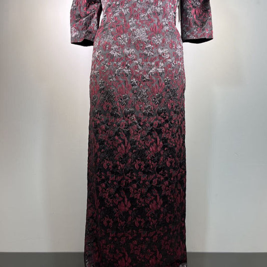 Teri Jon Feather Neckline Dress