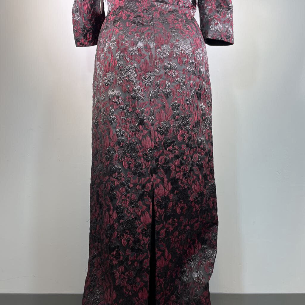 Teri Jon Feather Neckline Dress