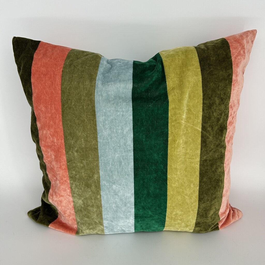Striped Velour Pillow