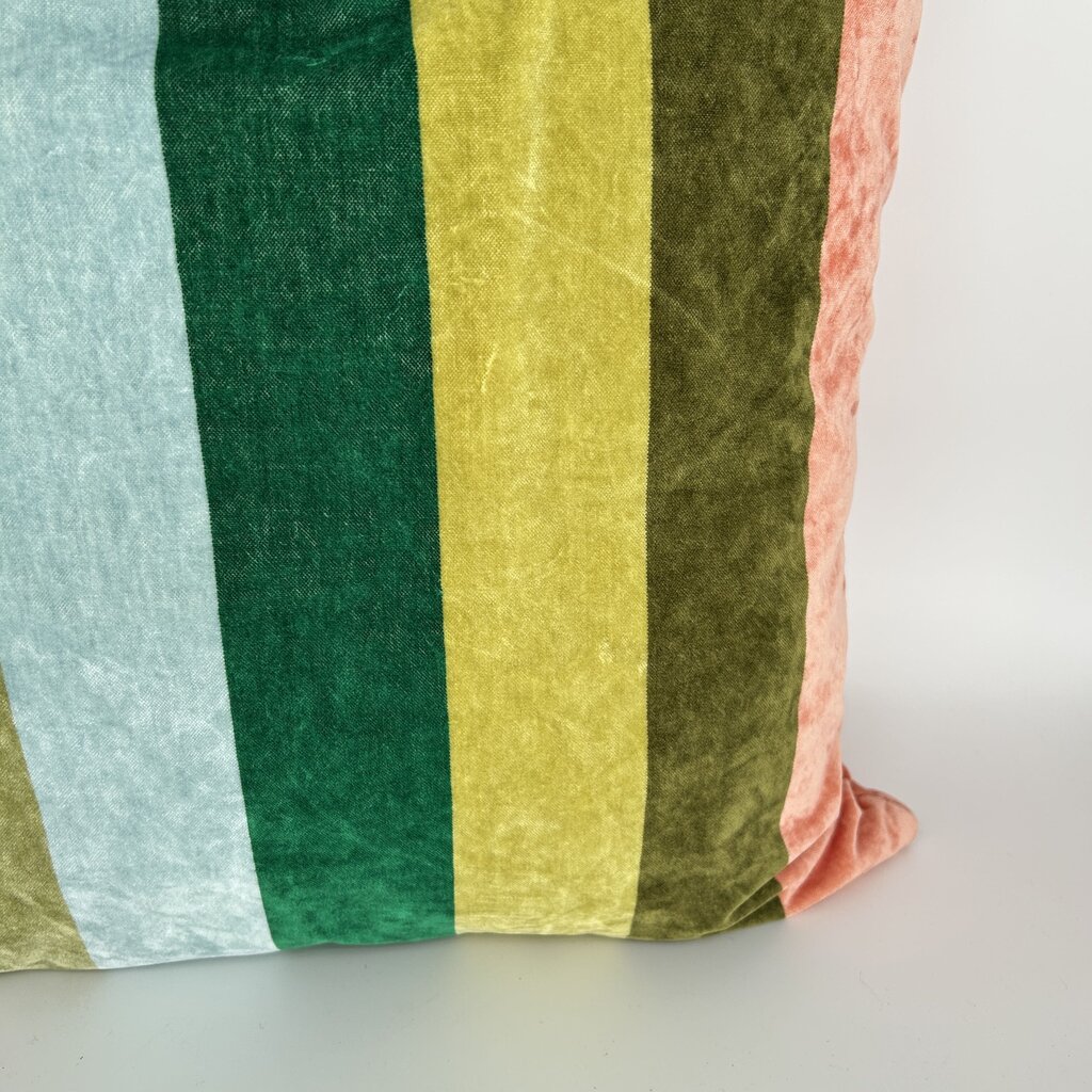 Striped Velour Pillow