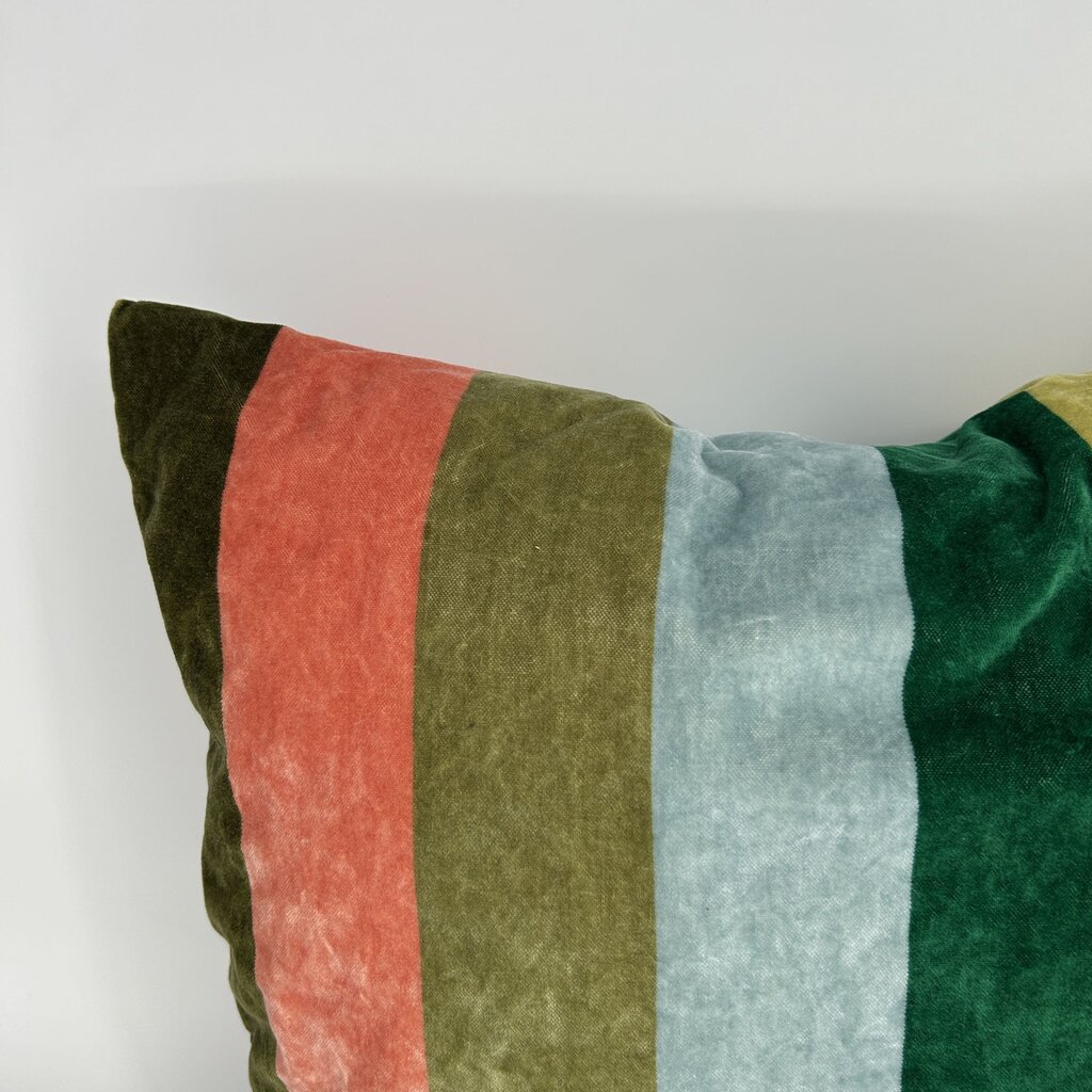 Striped Velour Pillow