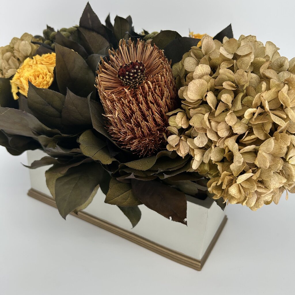 Wood Planter with Flowers