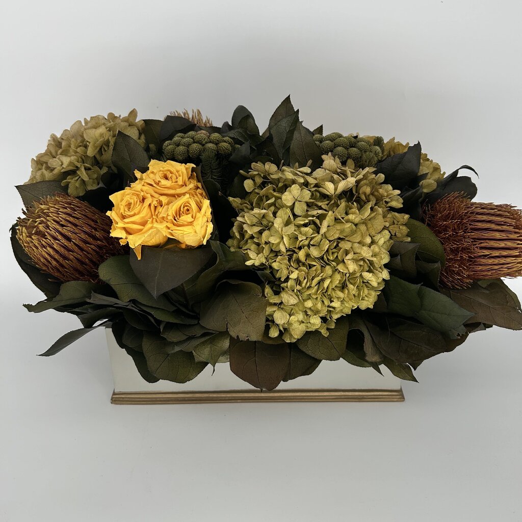 Wood Planter with Flowers