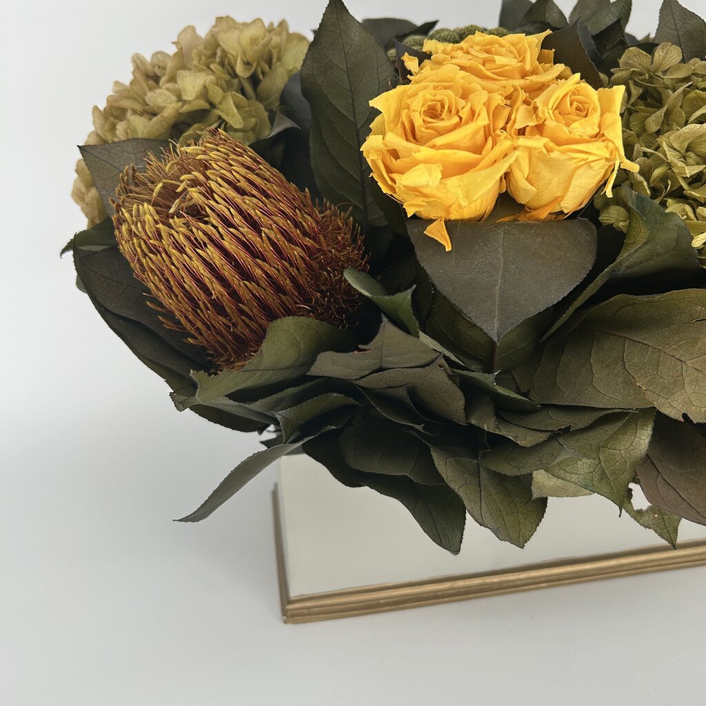 Wood Planter with Flowers