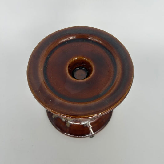 Glazed Stoneware Candle Holder